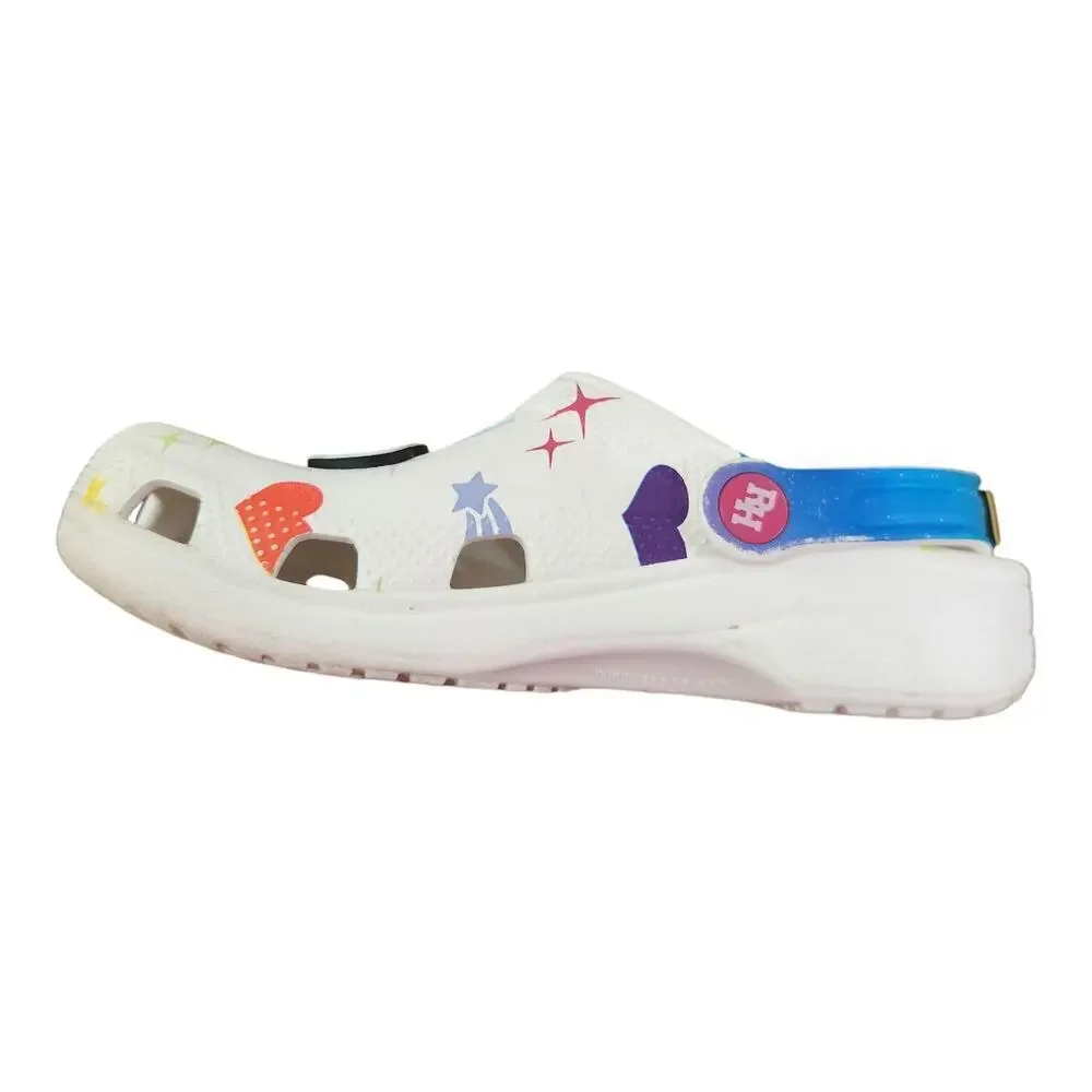 Crocs classic clog rainbow high white size J3